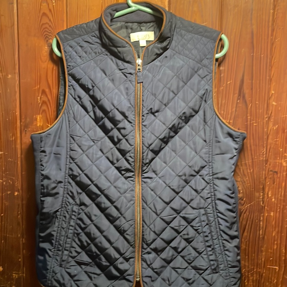 Talbots Navy Blue zipped vest.